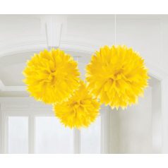 Sárga Sunshine Yellow függő pom pom dekoráció 3 db-os