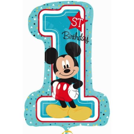 Disney Mickey Blue Első születésnap fólia lufi 71 cm