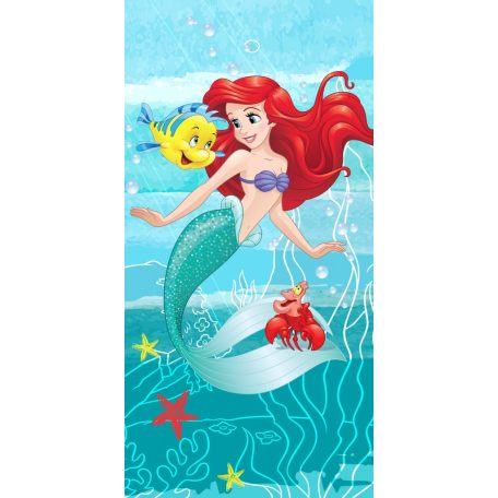 Disney Hercegnők, Ariel Friends fürdőlepedő, strand törölköző 70x140cm