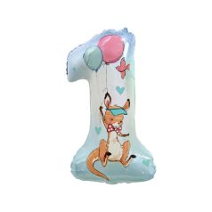   Happy Birthday Kangaroo, Kenguru 1-es szám fólia lufi 77 cm